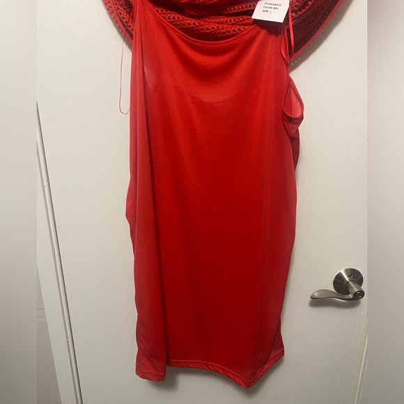 NWT Lucy Paris Red Knit Dress, Size L - Picture 3 of 7